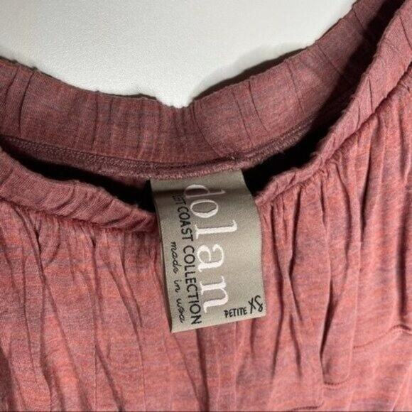 Dolan Womens Size Petite XS Light Red Off The Shoulder Ruffle 3/4 Sleeve Blouse - Picture 3 of 12